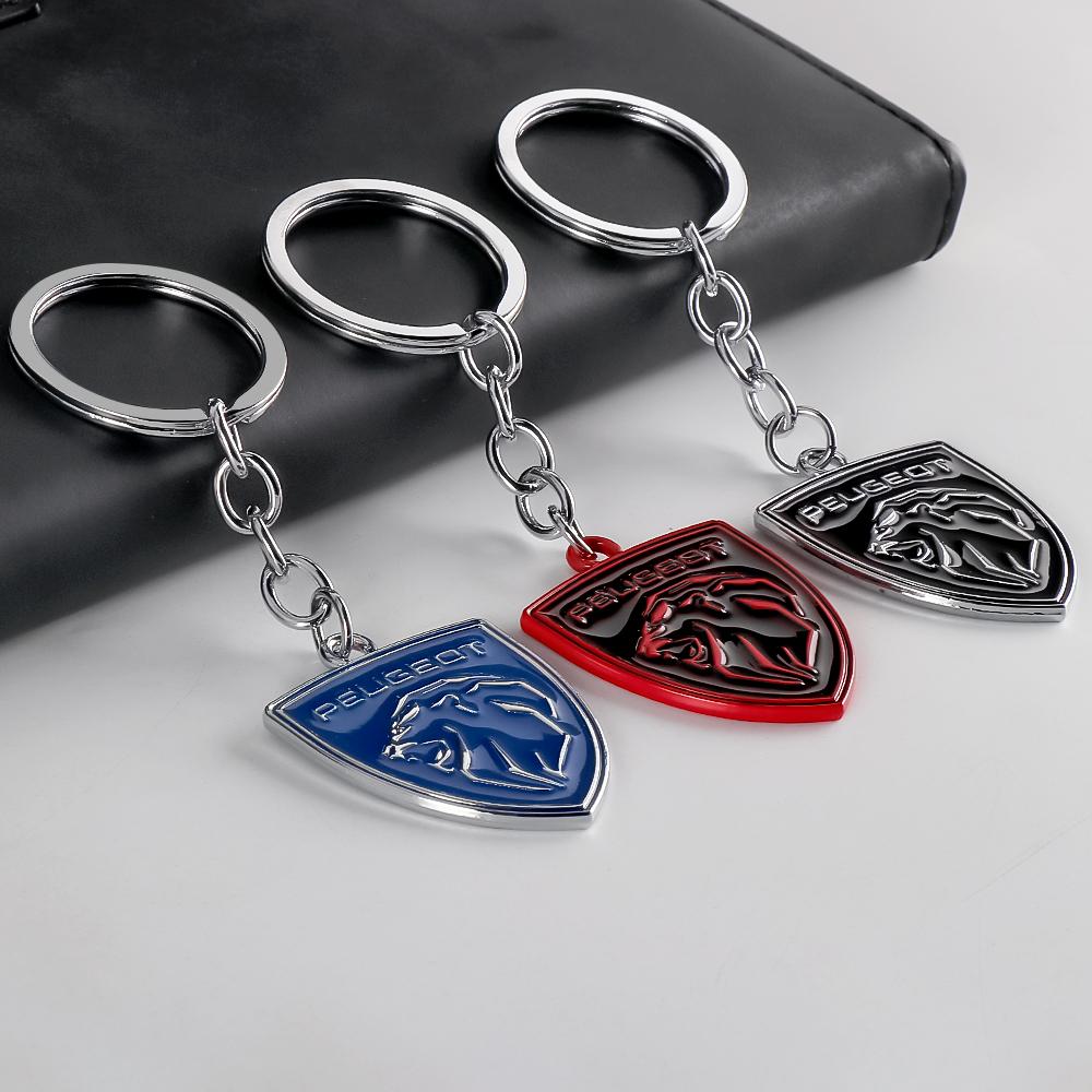 2026 Het Bilklistermärke 3D Metall Lejon Nyckelring Bilnyckelring Tillbehör För Peugeot 207 3008 206 208 308 307 407 508 2008 5008 10