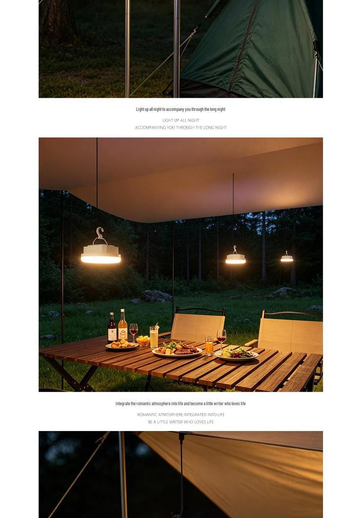 Solar Rechargeable LED Camping Lantern - Ultra-Long Battery Life & Mini Design for Tent Hanging