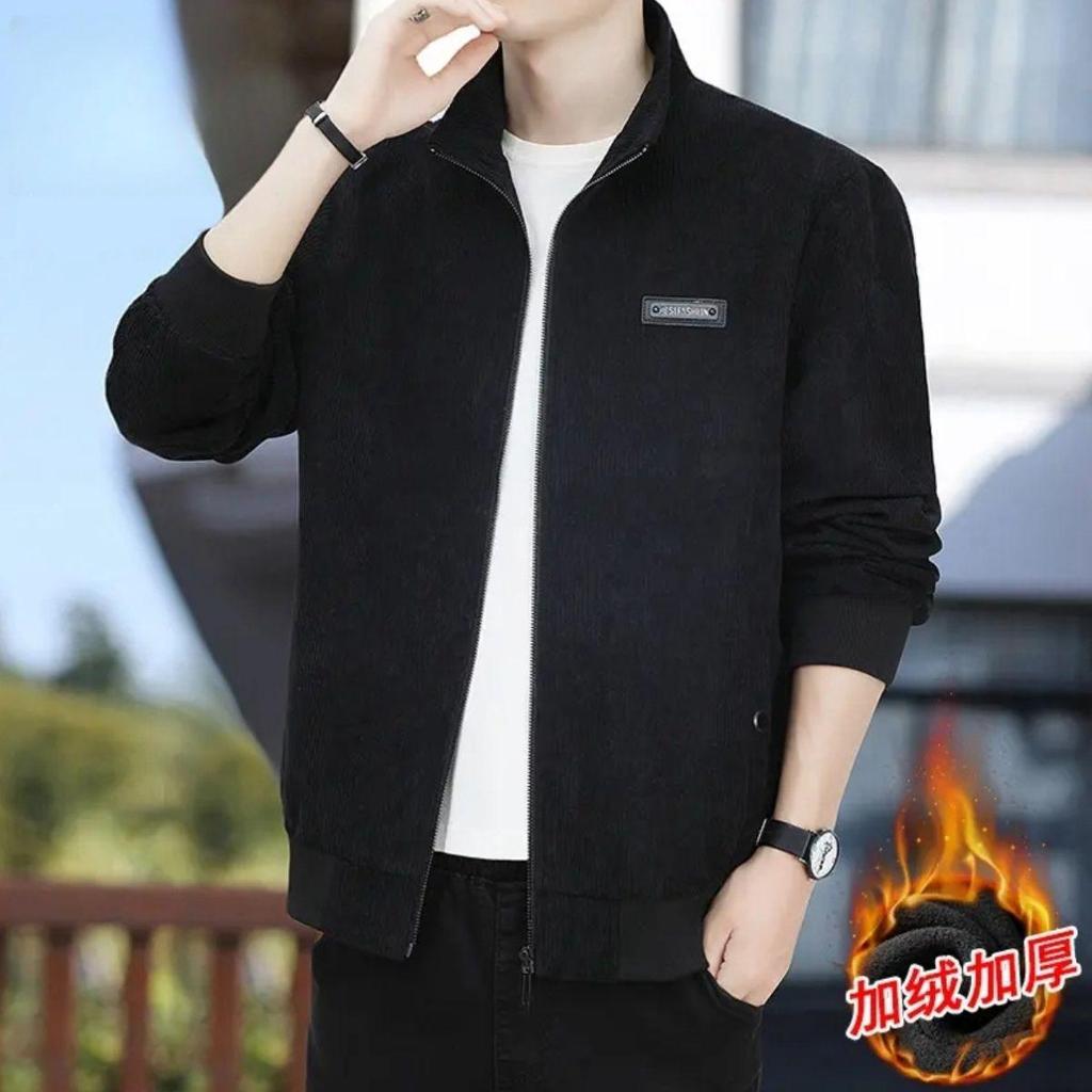 Men's Retro Lapel Jacket - Spring/Autumn 2025 Casual Loose Coat for Young and Middle-aged