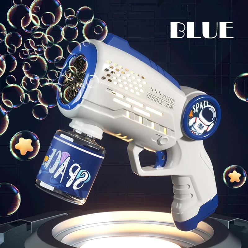 Non-Toxic Astronaut Electric Soap Bubble Machine Automatic Light Bubbles Gun Beach Outdoor Game Pomperos Toys For Children Kids Gift