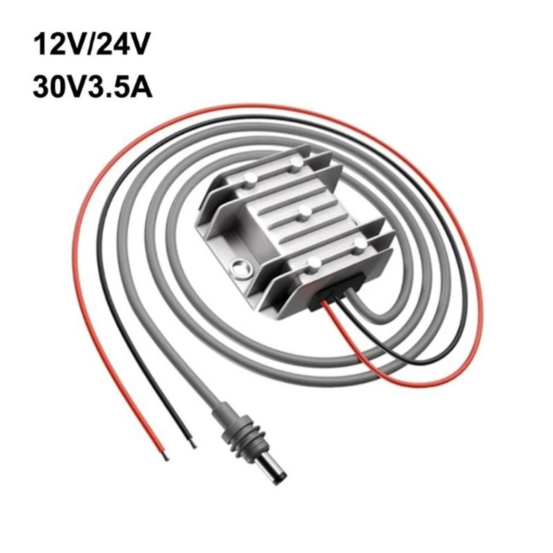 12V/24V to 30V 3.5A Converter with Power Cable Step Up Module 9V to 28V Input Step Up Power Adapter Cord Enduring