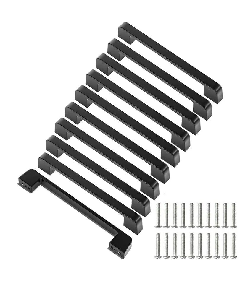 10 stücke Schwarz Griffe Schrank Zieht Küche Möbel Tür Knöpfe Kleiderschrank Schublade Zieht Knöpfe Küche Schrank Griff Hardware
