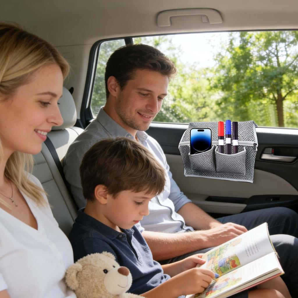 Back Seat Storage Organizer Multifunctional Large Capacity Back Seat Organizer Mesh For Phone Pen Water Bottles Snacks Trailer