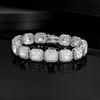 A New Copper Inlaid Zircon Square Cuban Bracelet, Heavy Industry Design, European and American Tennis Jewelry, Popular