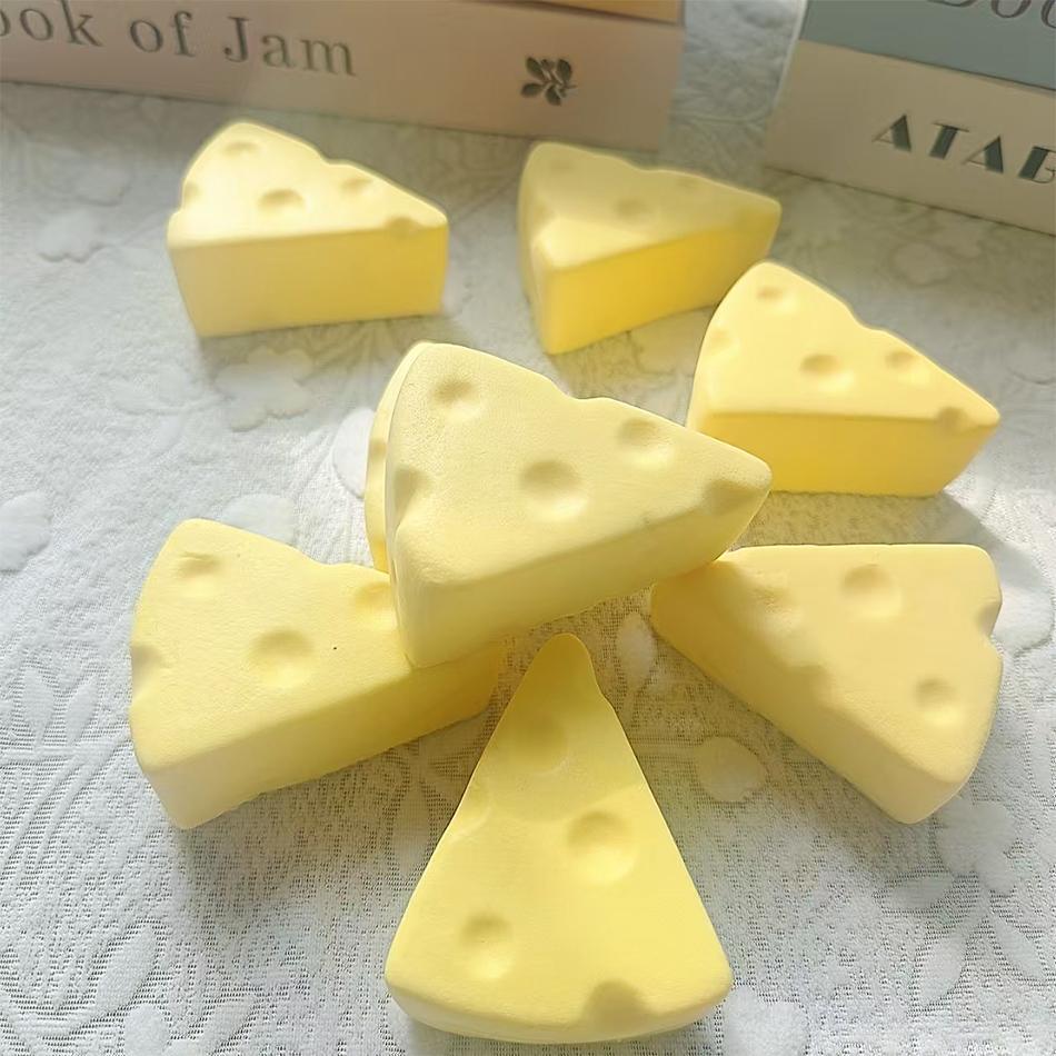 Cute Cheese Shape Slow Rising Squeeze Toy, Soft Stress Relief Fidget Toy for Adults, Squishy Decompression Toy for Office Study