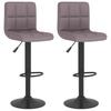 Bar Stool Set 2 Pieces Taupe Fabric