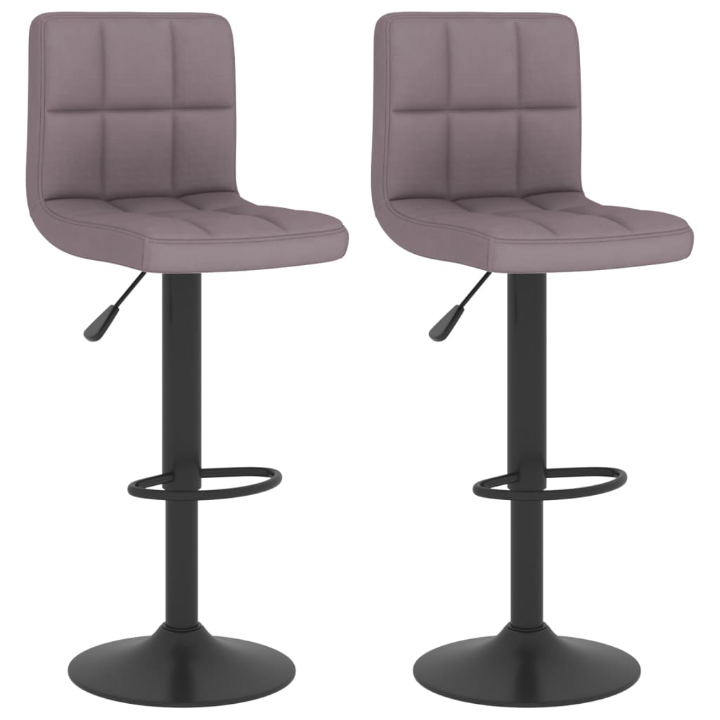 Bar Stool Set 2 Pieces Taupe Fabric
