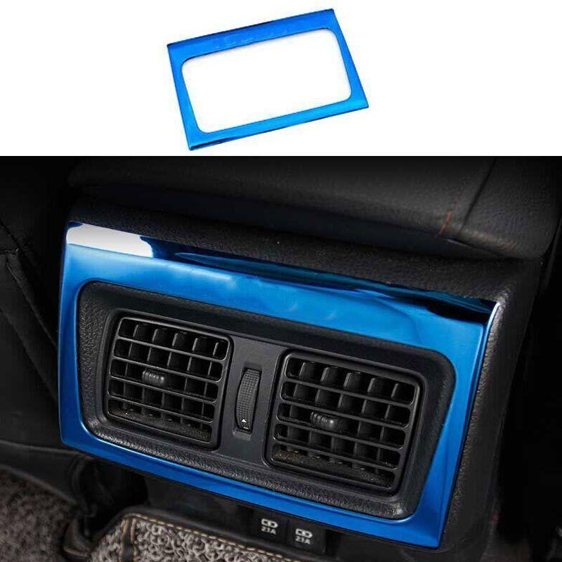 For Toyota Camry 2018- Blue Rear Air Outlet Vent Frame Cover Trim Steel