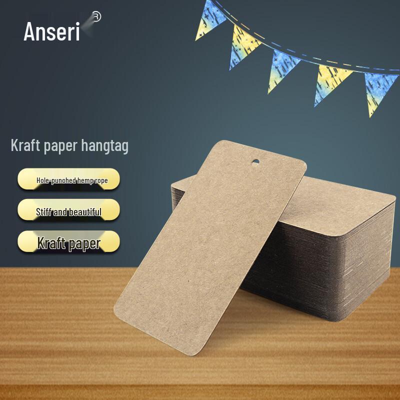 Бумажные бирки Ansaire из крафт-бумаги с пеньковой веревкой