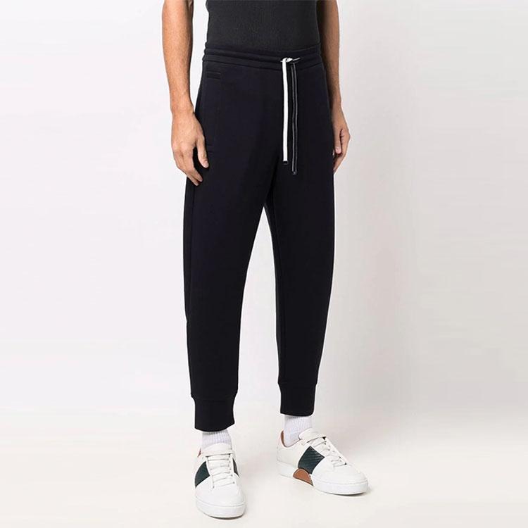 Emporio Armani Solid Color Tapered Cuff Knit Joggers Men bottoms Dark-Blue 8N1P921JHSZ0920