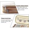 1pcs Large Capacity Pencil Case Scalable Canvas Pocket Pencil Case Solid Color Girls Boys (Khaki)