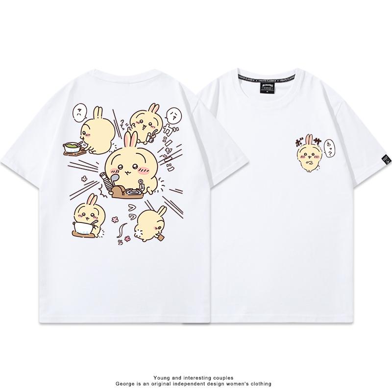 MINISO Hachiware Usagi Japan Cute Cartoon Y2K Womens and mens TShirt Hippie ShortSleeve tshirt Summer ONeck Oversize Clothes