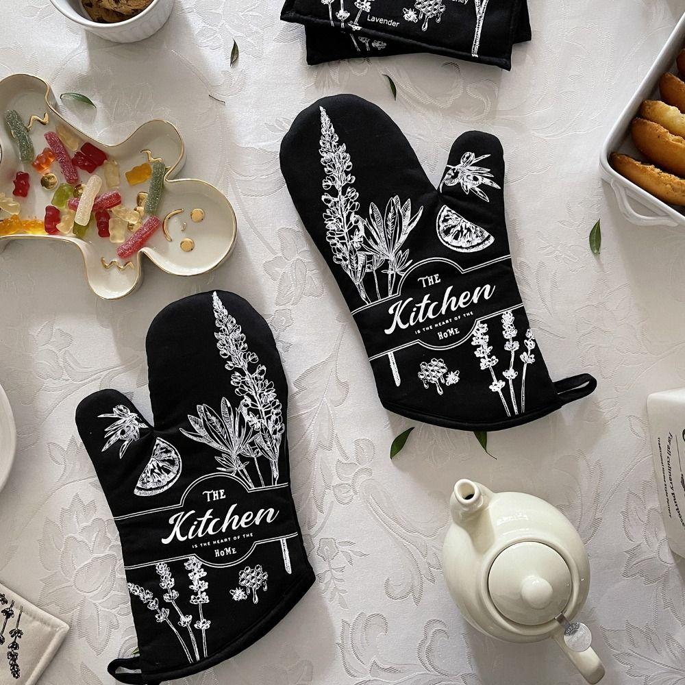 Cotton Oven Gloves Vintage Anti Steam Gloves Insulation Pad Ironing Board