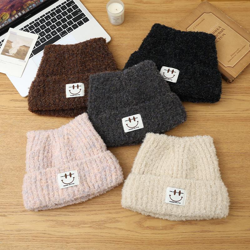 Sweet and Versatile Cat Ear Plush Warm Hat Autumn and Winter Outdoor Casual Wool Hat Korean Big Head Cold Hat New