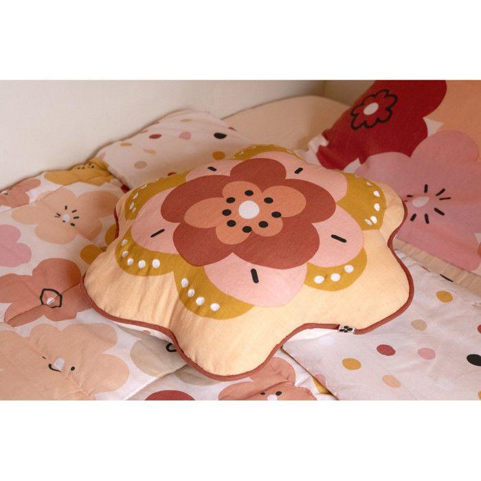 Coussin déco déhoussable 47 x 45 cm "Barbotine" 100% Coton l'Effet Papillon