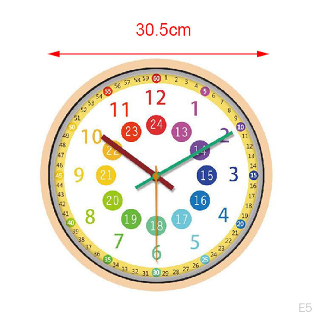Wall Clock, Children's Classroom, 12 Inches,