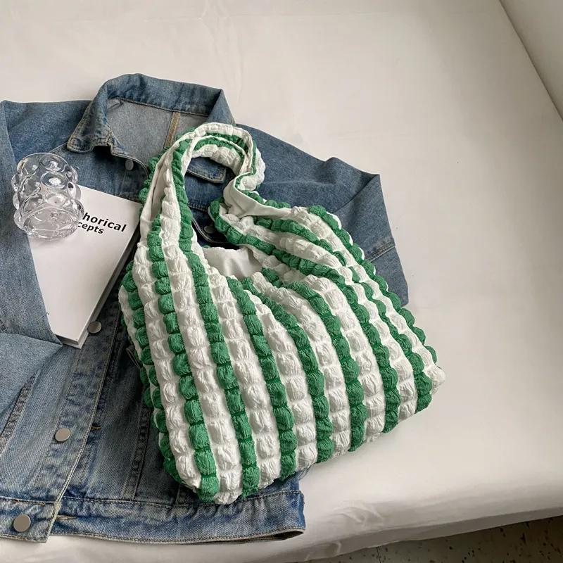 Yogodlns Sommer Stripe Bobleveske For Kvinner Godterifarge Skulderveske Shopping Tote Håndveske Jenter Armhuleveske Pung