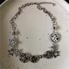 New Trendy Gothic Geometry Star Crystal Choker Pendant Chain Necklaces For Women Charm Y2K Vintage Harajuku Accessories Jewelry