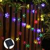 Solar Cherry Garden Flower Lights Battery-operated Garland Solar Outdoor Waterproof Lawn Pathway Christmas Decoration