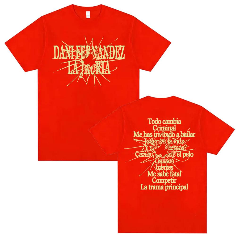 Singer Dani Fernandez Album Letters Print T Shirt Mens Clothing Summer Hip Hop Punk T Shirts Cotton ONeck Oversized Tshirts