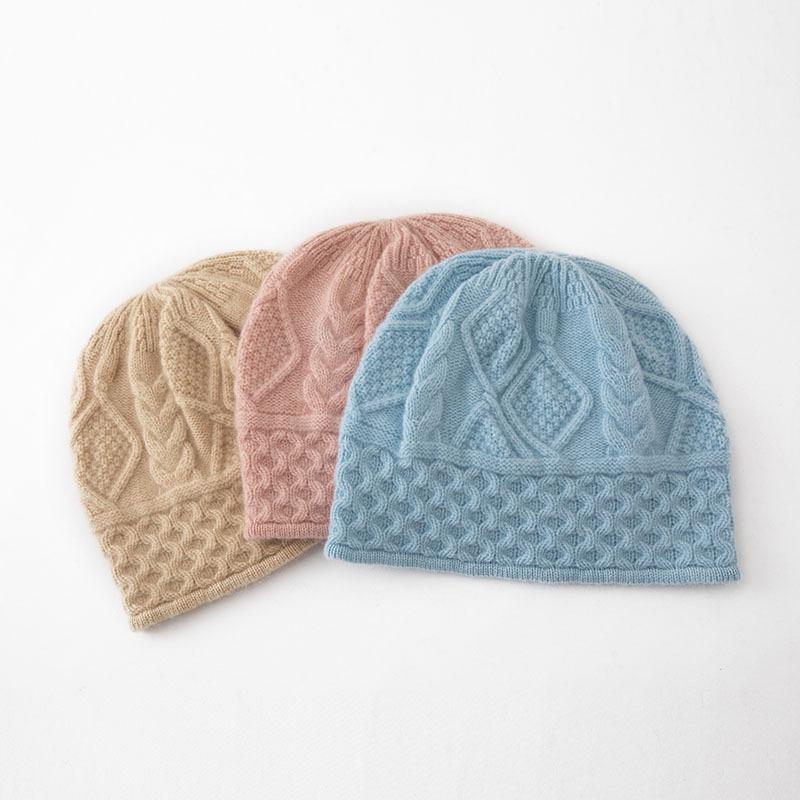 Cashmere Autumn and Winter New Style Women's High End Knitted Outdoor Warm Jacquard Ear Protection Hat Knitted Casual Baotou Hat