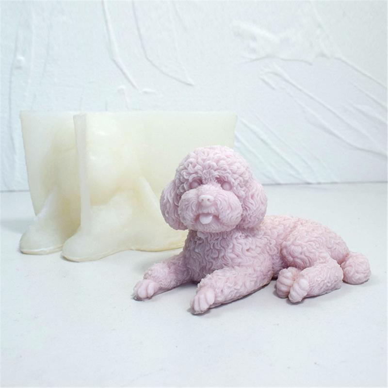 Silikon Kerzenform Tier Hund Seife Gipsform Harz Handwerk Schokolade Kuchen Backwerkzeug Heimdekorationen 3D Gipsform