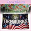 Fireworks Letter Pattern Polyester Holiday Flag Outdoor Banner For Festival Celebrations