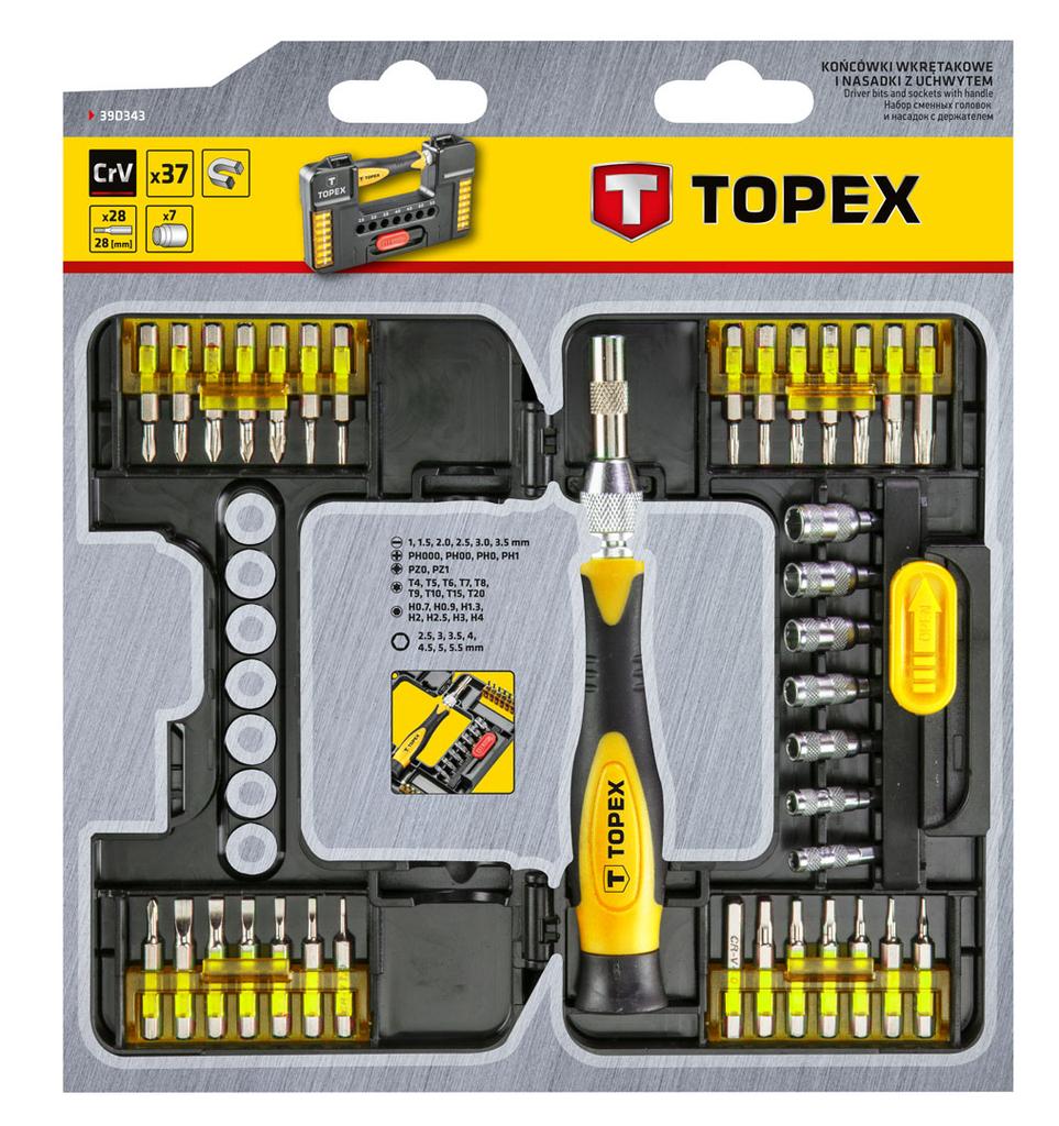 Precision screwdriver bits with holder, 37 pcs.