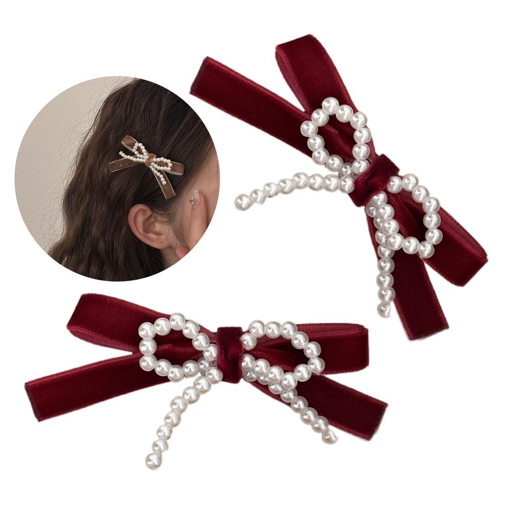 Sweet Ballet Velvet Bowknot Hair Clip Lazy Hairpin Duckbill Hairclips Barrettes for Women Side Bangs Hair Styling Tool