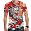 Vintage Chinese Loong Pattern T Shirt For Men Dragon 3D Print Tees Casual Streetwear Short Sleeve Round Neck Tops Loose T-Shirts