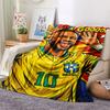1PC Neymar Jr Patterned Flannel Blanket Suitable For All Seasons for Home Decor Warmth and Comfort Gifts Holiday Present