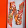 Korean Style Botanical Jungle Horse Print Twill Silk Scarf Women's Long Strip Ribbon Hair Band Neck Tie Accessories