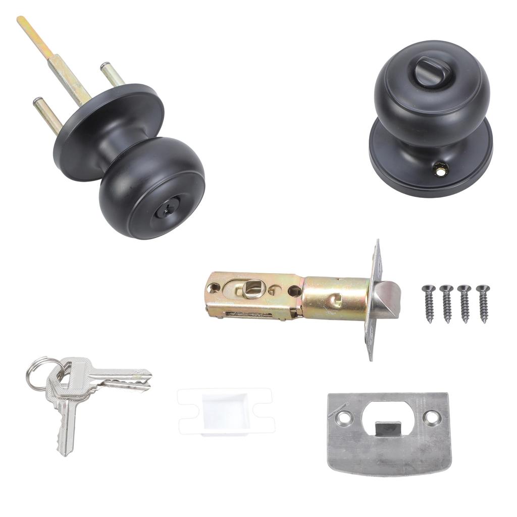 Elegant Door Knobs with Square Rosettes Privacy Lock Portable Accessory for Bedroom and Bathroom Daily Casual Use