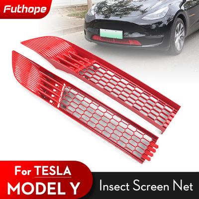 Futhope 2pcs Insect-proof Net For -2023 Tesla Model Y Front Cover Air-conditioning Modification Inlet Cover Protective