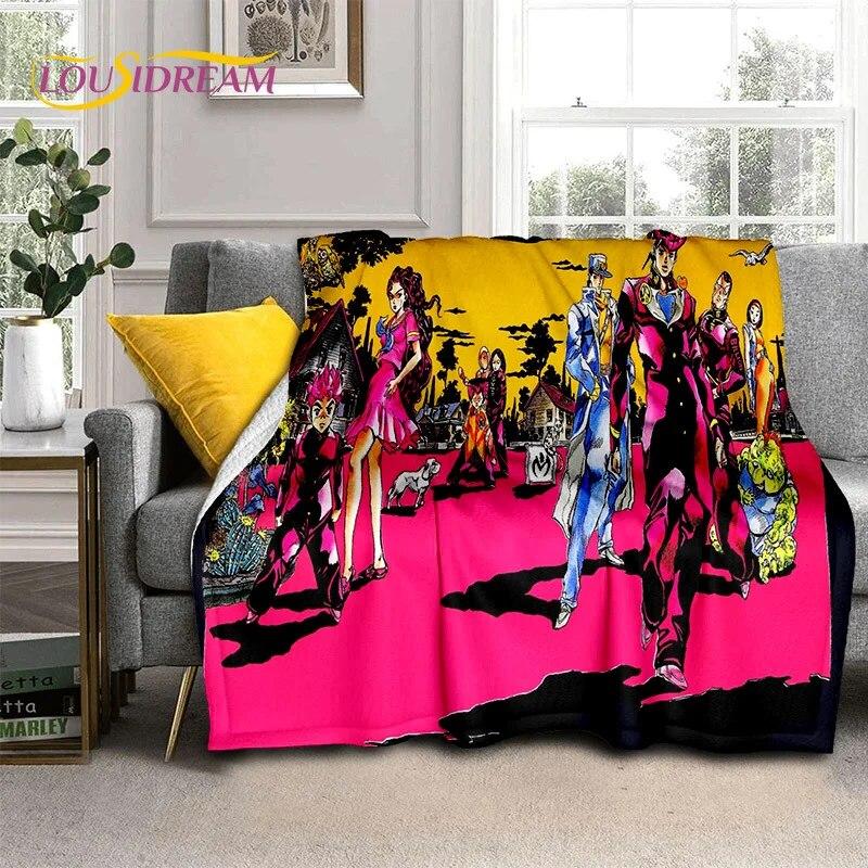 Jojo Bizarre Adventure Cartoon Anime Decke, weiche Überwurfdecke für Zuhause, Schlafzimmer, Bett, Sofa, Picknick, Reisen, Büro, Decke, Kind