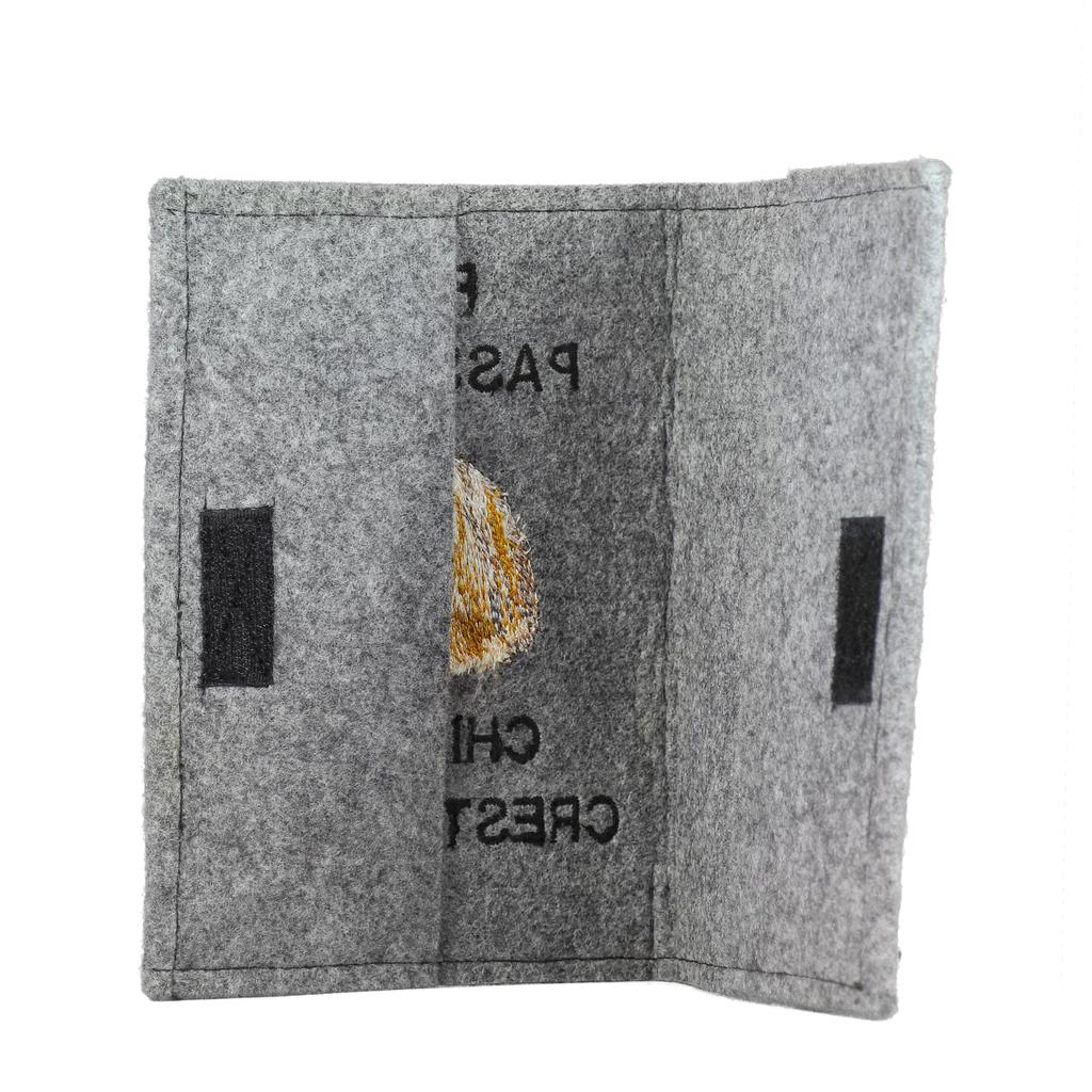 Chinese Crested Dog, Puff - Dog passport case, document case, gift for the traveller from the Art-Dog brand