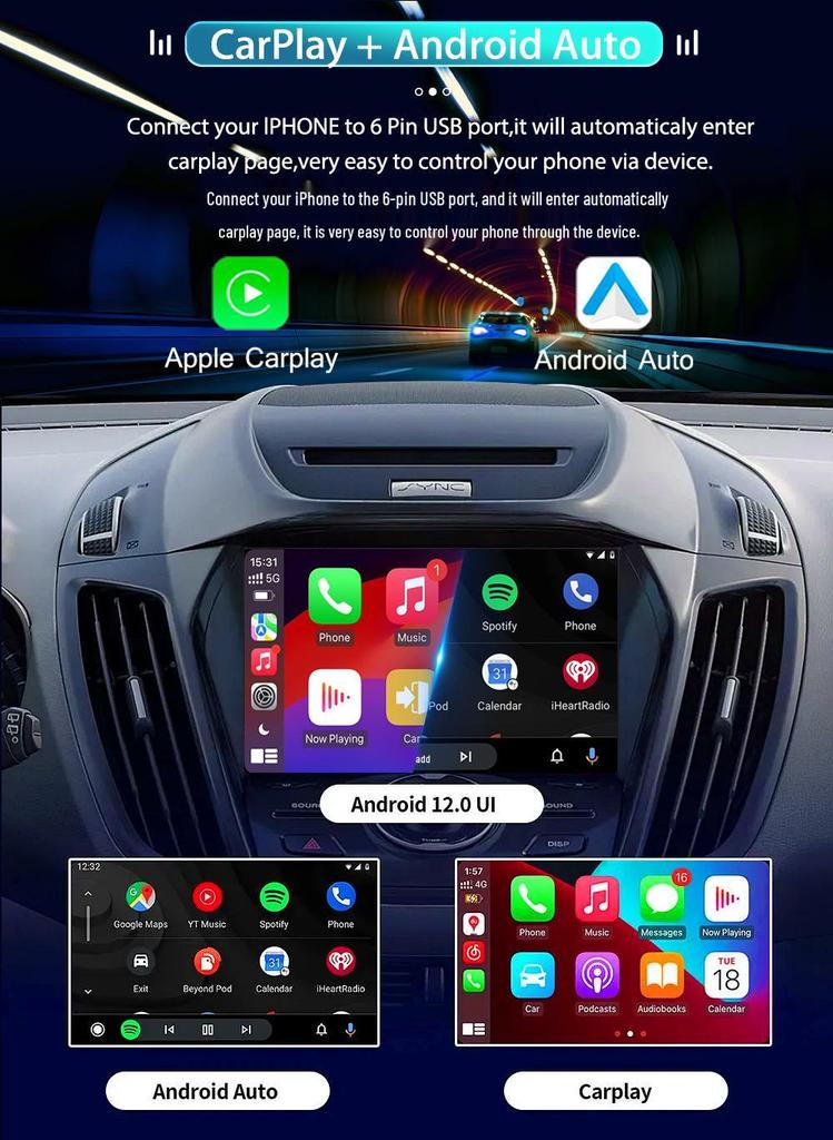 9" Android Car GPS Navigator & Reverse Camera for Lada UAZ Patriot with CarPlay Integration