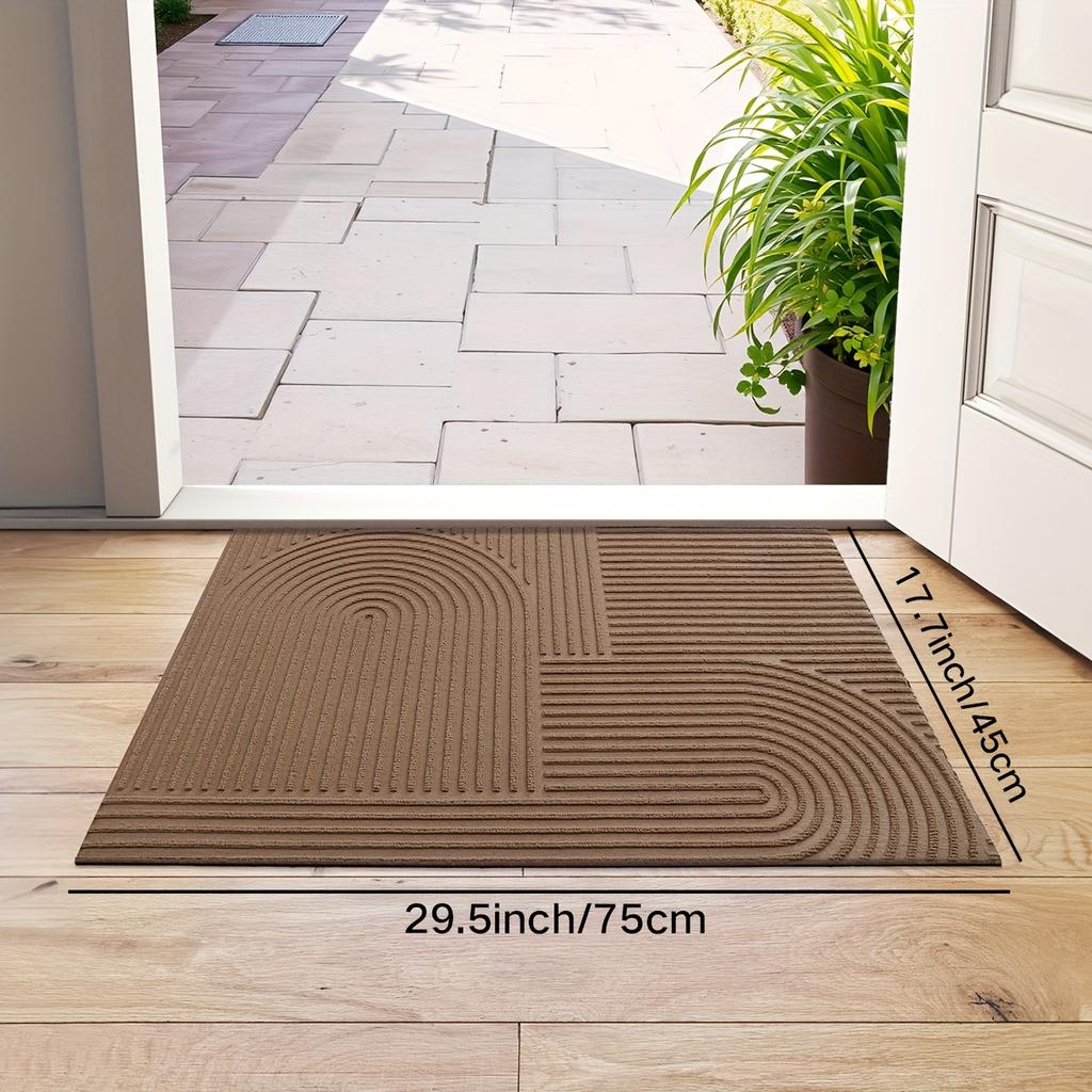 1 Stück Gestreifte Fußmatte - Rutschfeste Flache Eingangsmatte, Gestreifte Innen-/Außenmatte für Haustür, Terrasse, Handwaschbare -ähnliche Matte