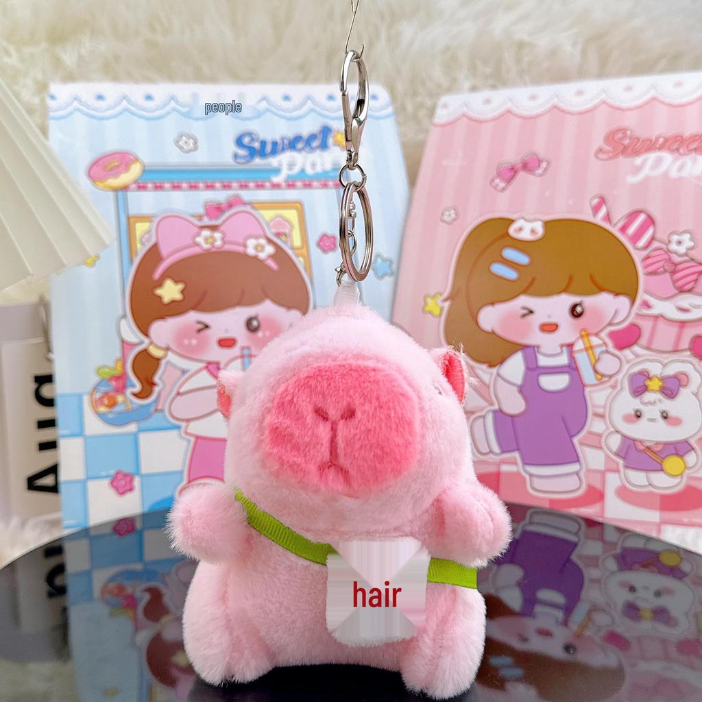 Viral Capybara Backpack Charm: Plush Toy Keychain and Pendant