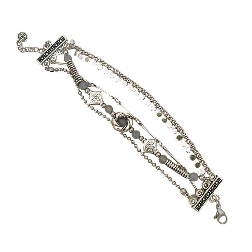 Delicate Ethnic Style Bracelet Flower Beads Bangles Elegant Retro Multilayer Bracelet  Gift