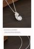 Ice-Clear Diamond Feather Pendant Necklace - Elegant Chinese Style Clavicle Chain Jewelry Gift