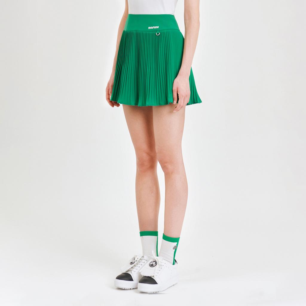 MARTINE GOLF Semi High Waist Pleats Culottes_Green