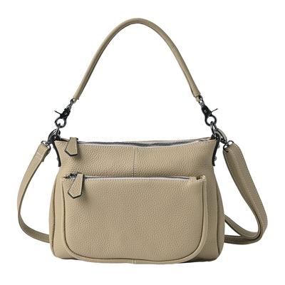 Genuine Leather Shoulder Bag Crossbody Bag 2WAY Leather Ariel Riche Greige [Notre Favorie] Women's (Black Hardware)