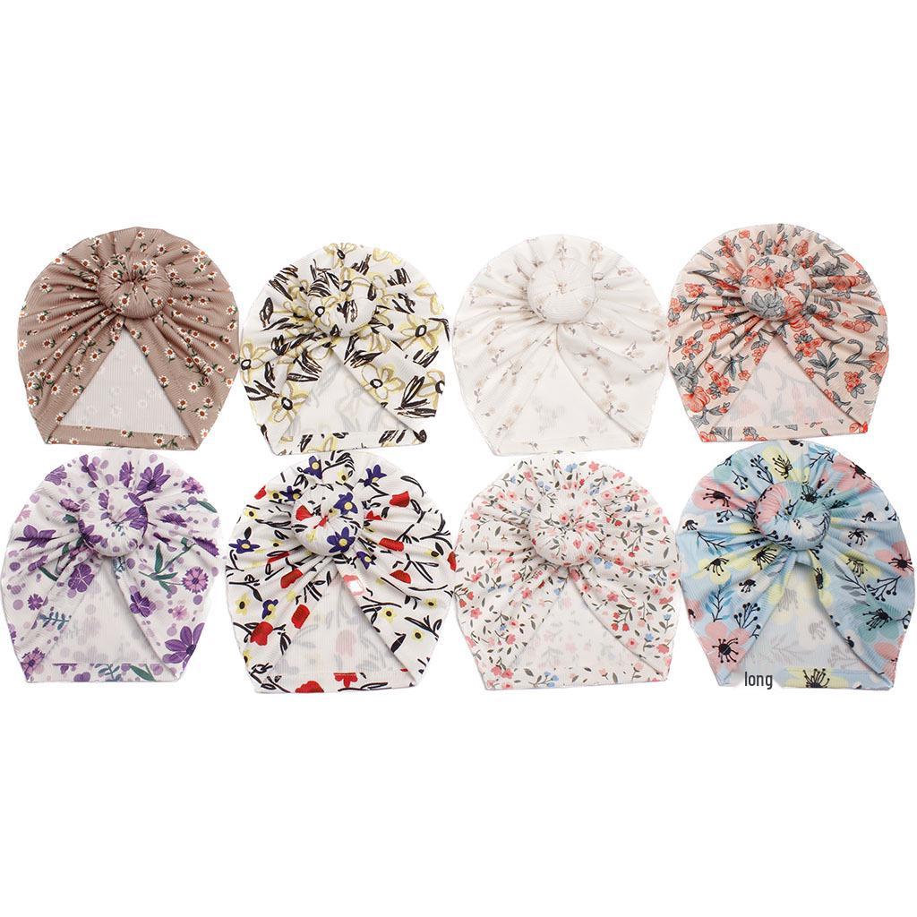 2023 Floral Print Baby Indian Pullover Headscarf Hat for Children