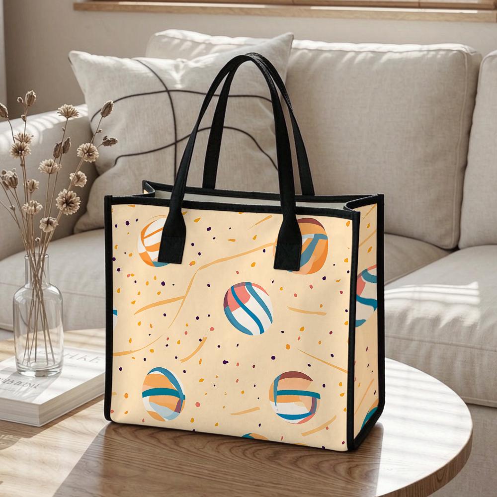 Cute Geometric Pattern Tote Bag Casual Large Capacity Daily Shoulder Handbag
