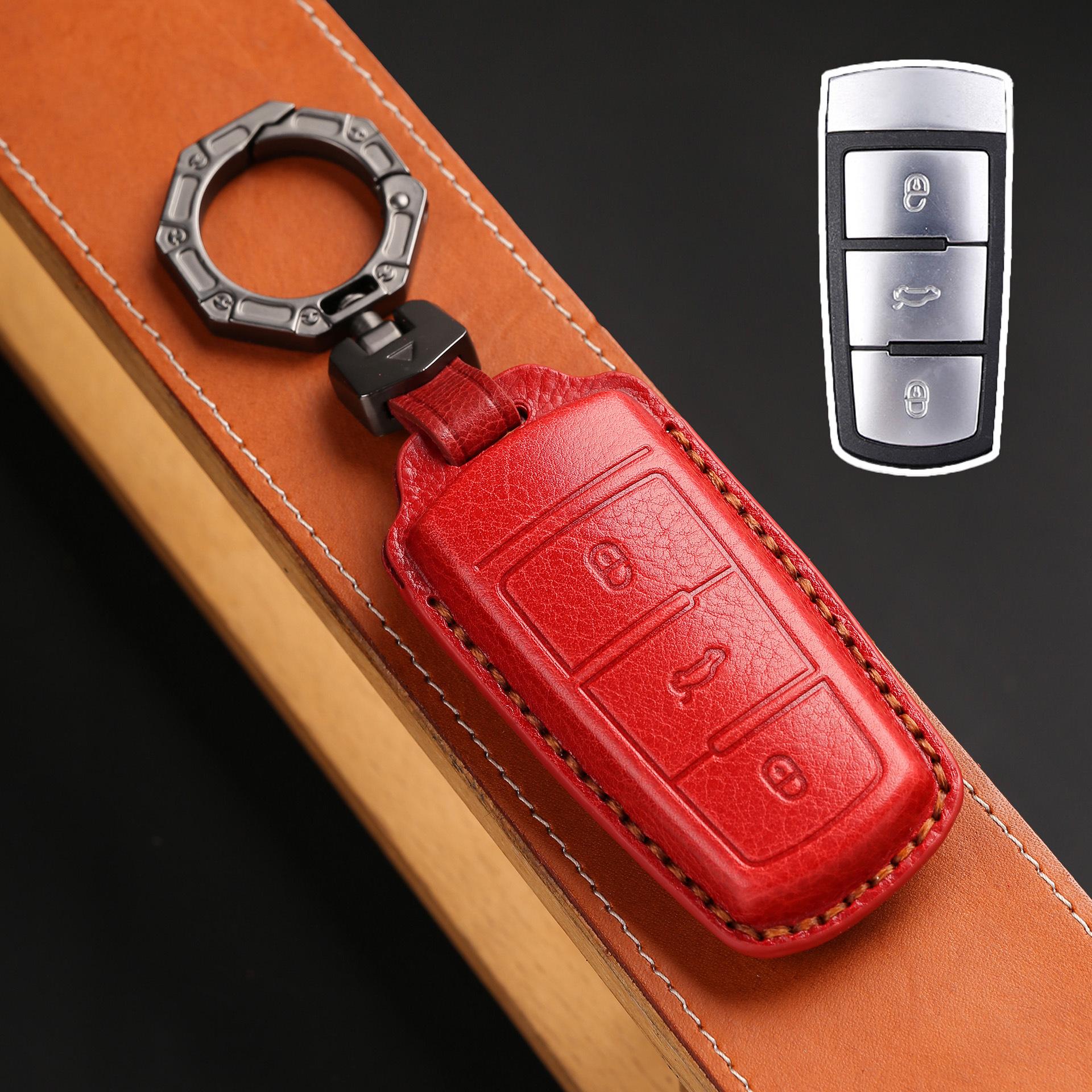 

Applicable To Volkswagen Maiteng B7 Key Bag 18 Cc15 Old Cc Special Leather Car Key Cover красный