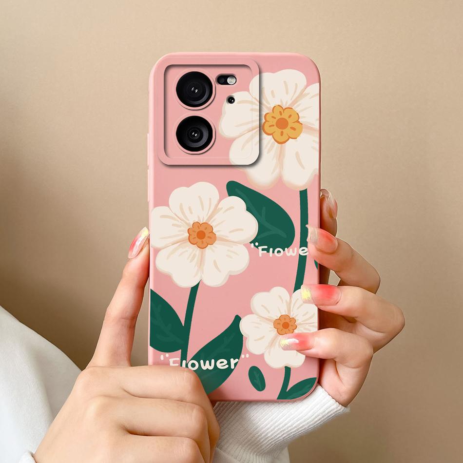 Case For Xiaomi 13T Pro Candy Painted Flowers Phone Cover For Xiaomi 13 T 13TPro Soft Liquid Silicone Shockproof Bumper Coque