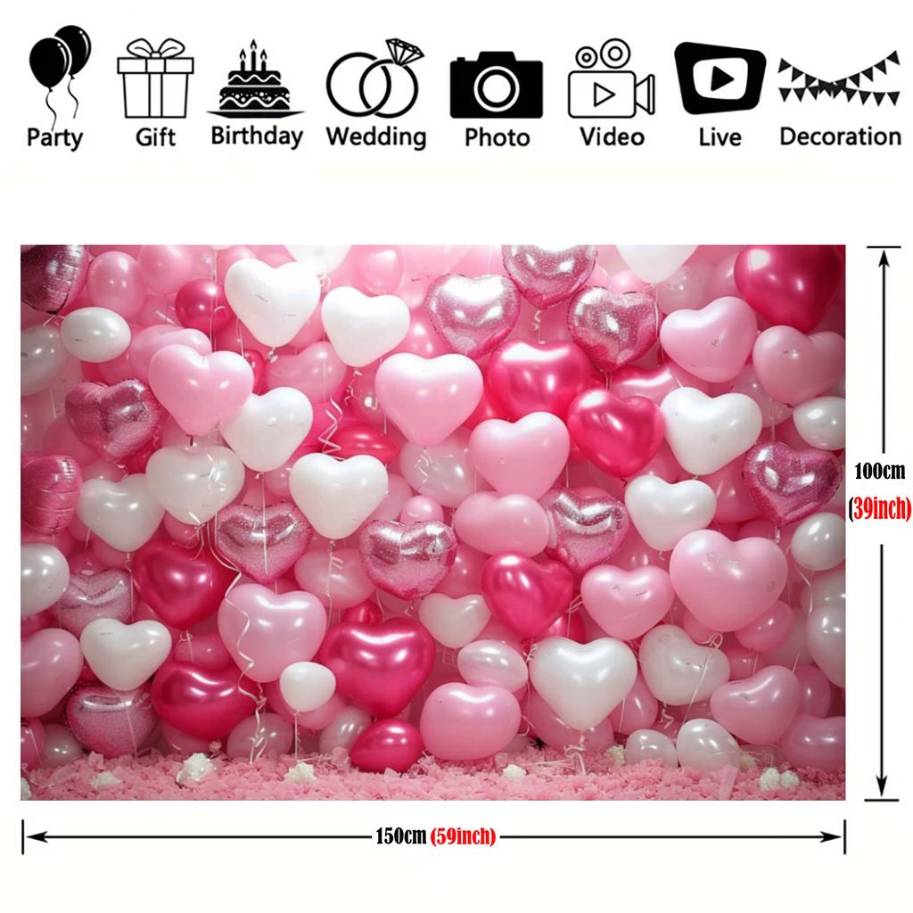 Multi functional pink heart and white wooden background fabric - perfect for teenage parties and birthday parties