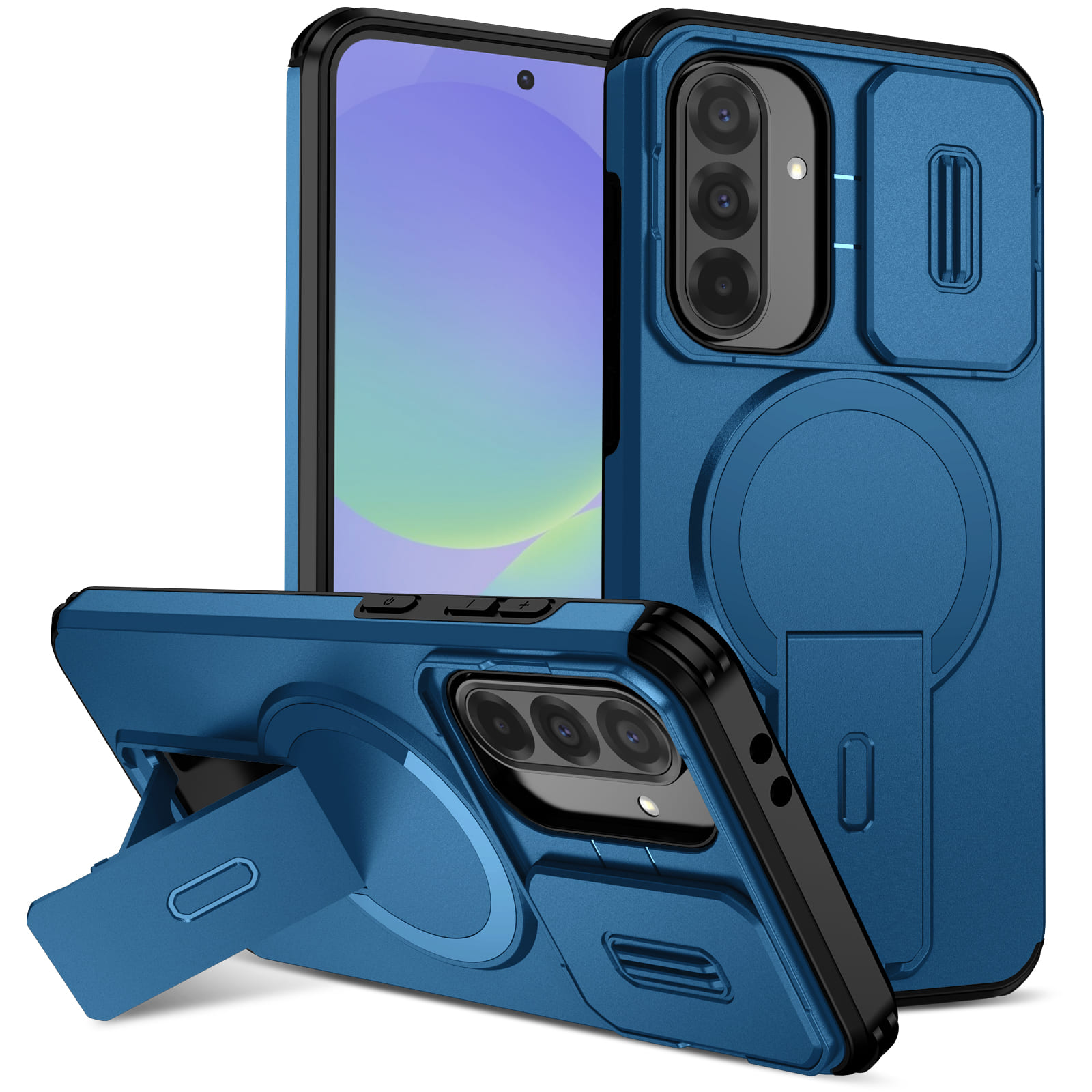 

Wefor for Samsung Galaxy A56 A55 A36 A35 A26 A25 A17 A16 A15 A13 5G 4G Case with Camera Control Cover and Adjustable Kickstand Galaxy A56 оранжевый
