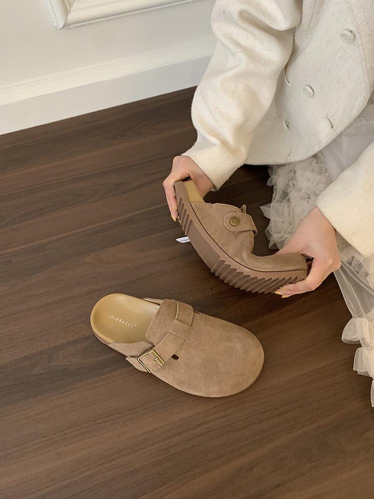 Fashion Female Shoes Loafers House Slippers Platform Cover Toe Slides 2025 Soft Female Shoes Loafers Cover Toe Ladies' Slippers Platform